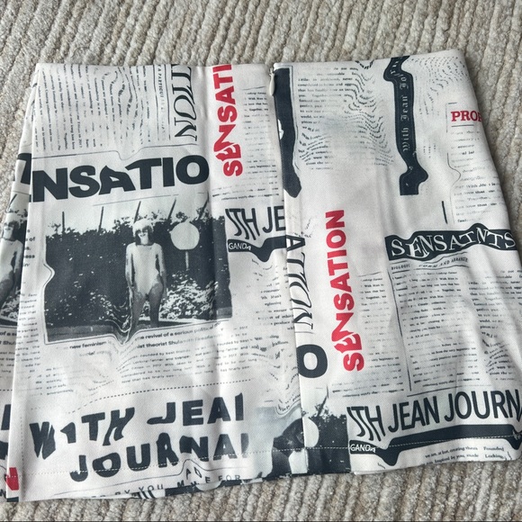 With Jean newspaper Safety Mini Skirt | Read All About It - Picture 4 of 7